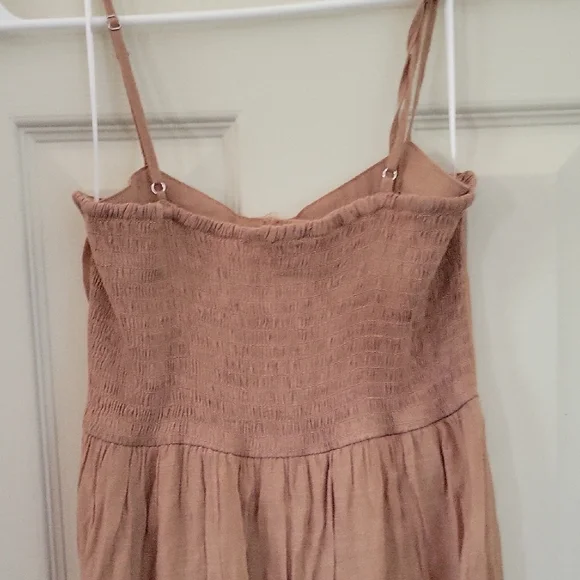 Love Tree Tan Maxi Dress with Button Detail - Picture 5 of 7